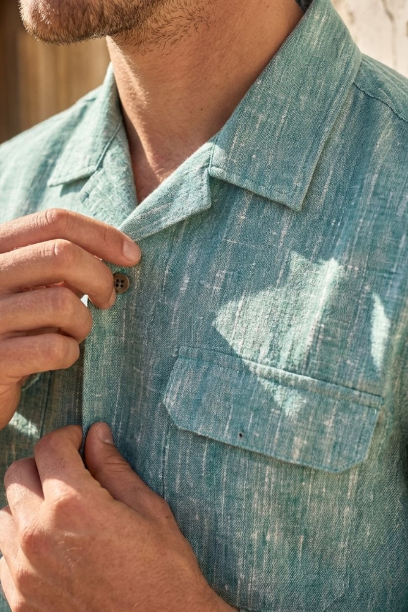 The Riviera Mint Khadi Shirt - Image 3