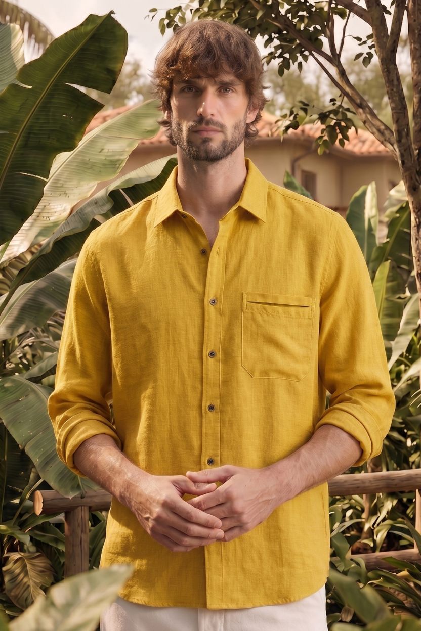 The Golden Palm Cotton-Linen Shirt