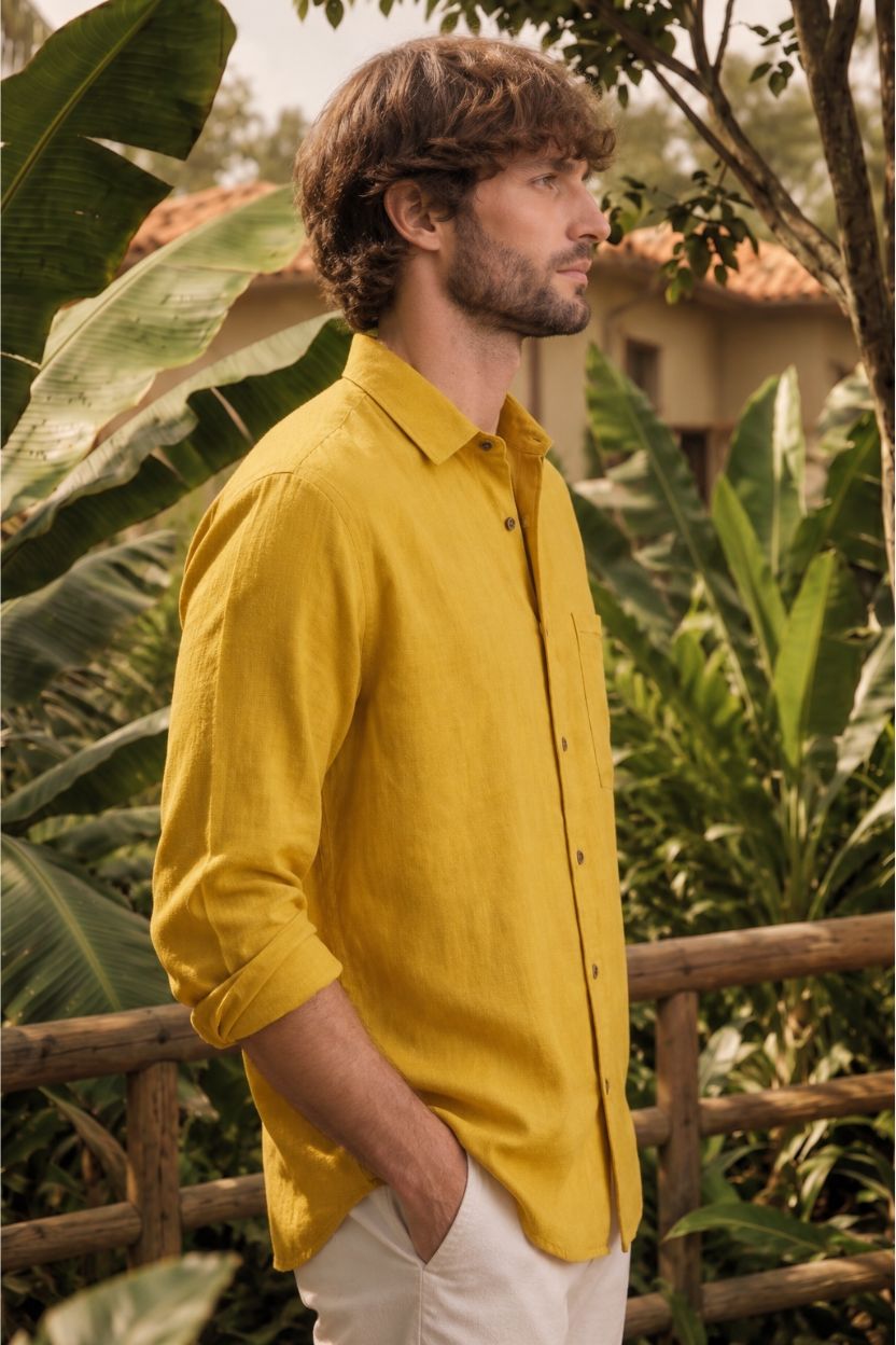 The Golden Palm Cotton-Linen Shirt - Image 2