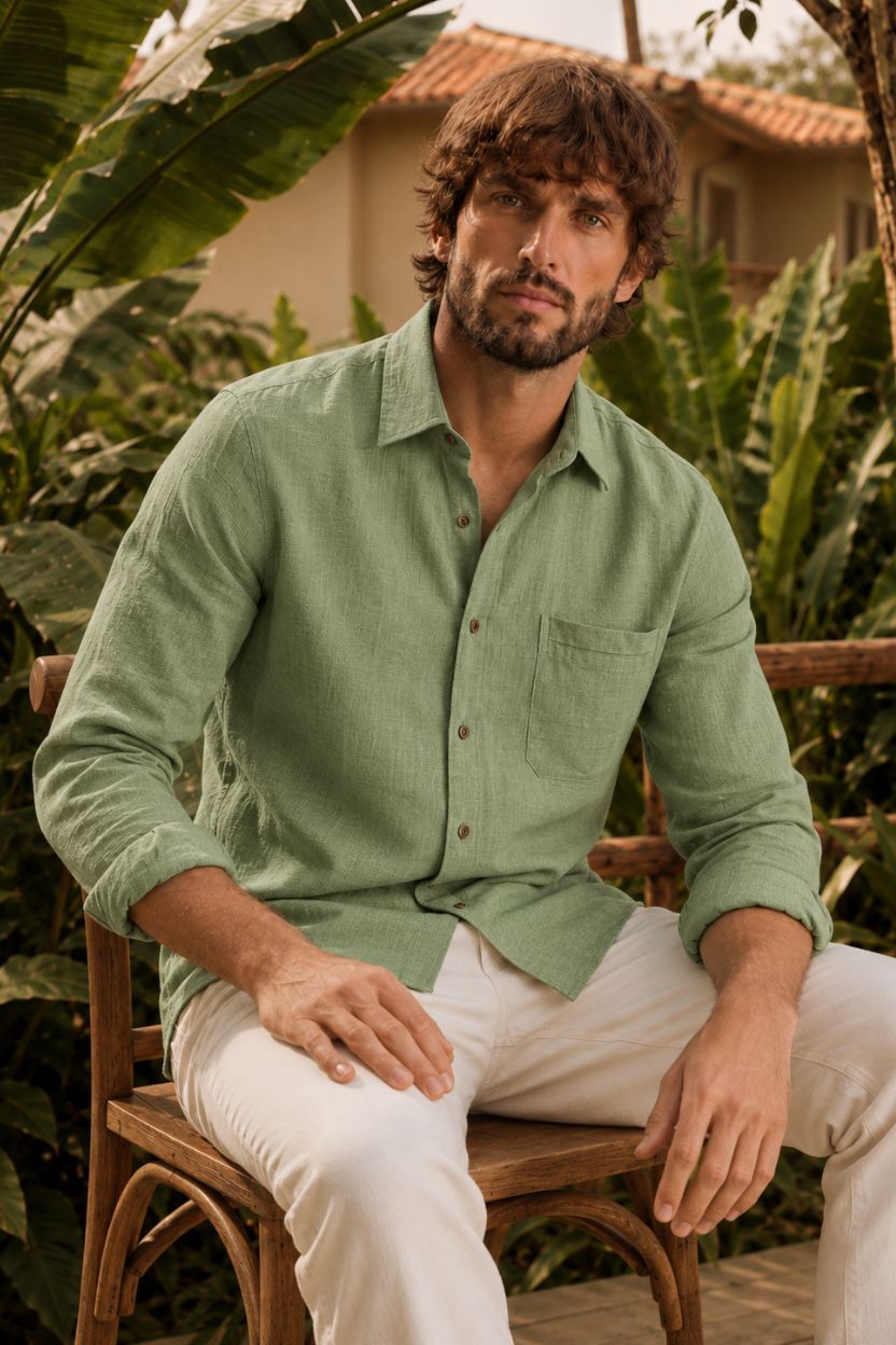 The Canopy Sage Cotton-Linen Shirt - Image 2