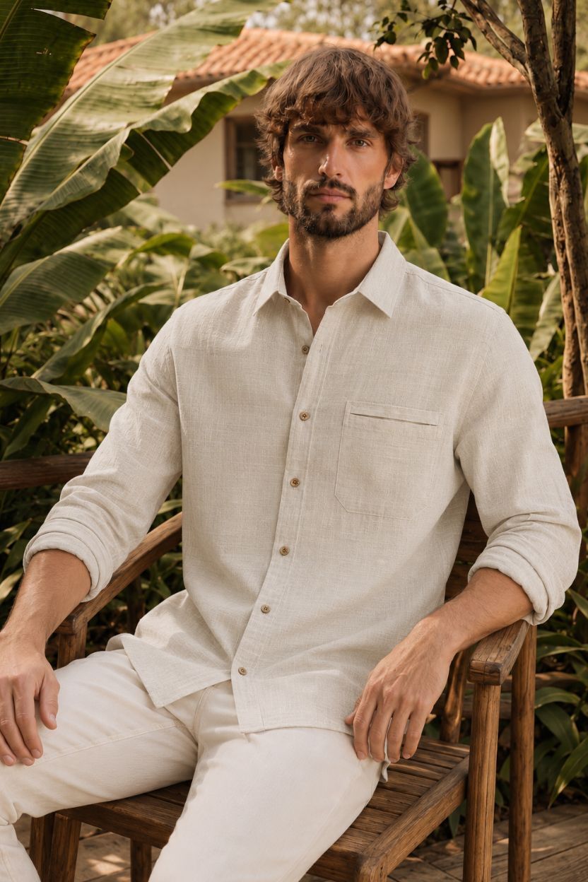 The Coconut Cream Cotton-Linen Shirt - Image 2