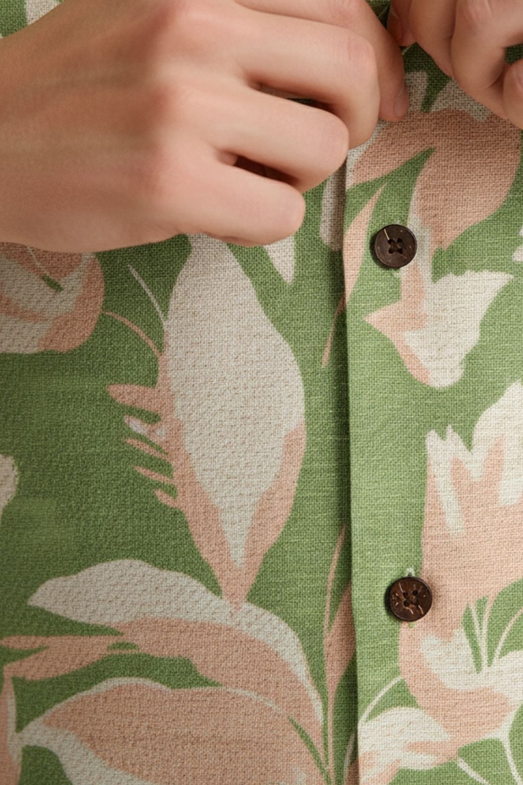 Friday Float Green Floral Cuban Collar Shirt - Image 4