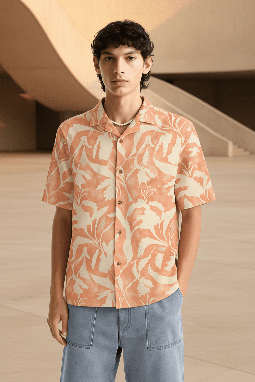 Tropical Floral Cuban Collar Shirt