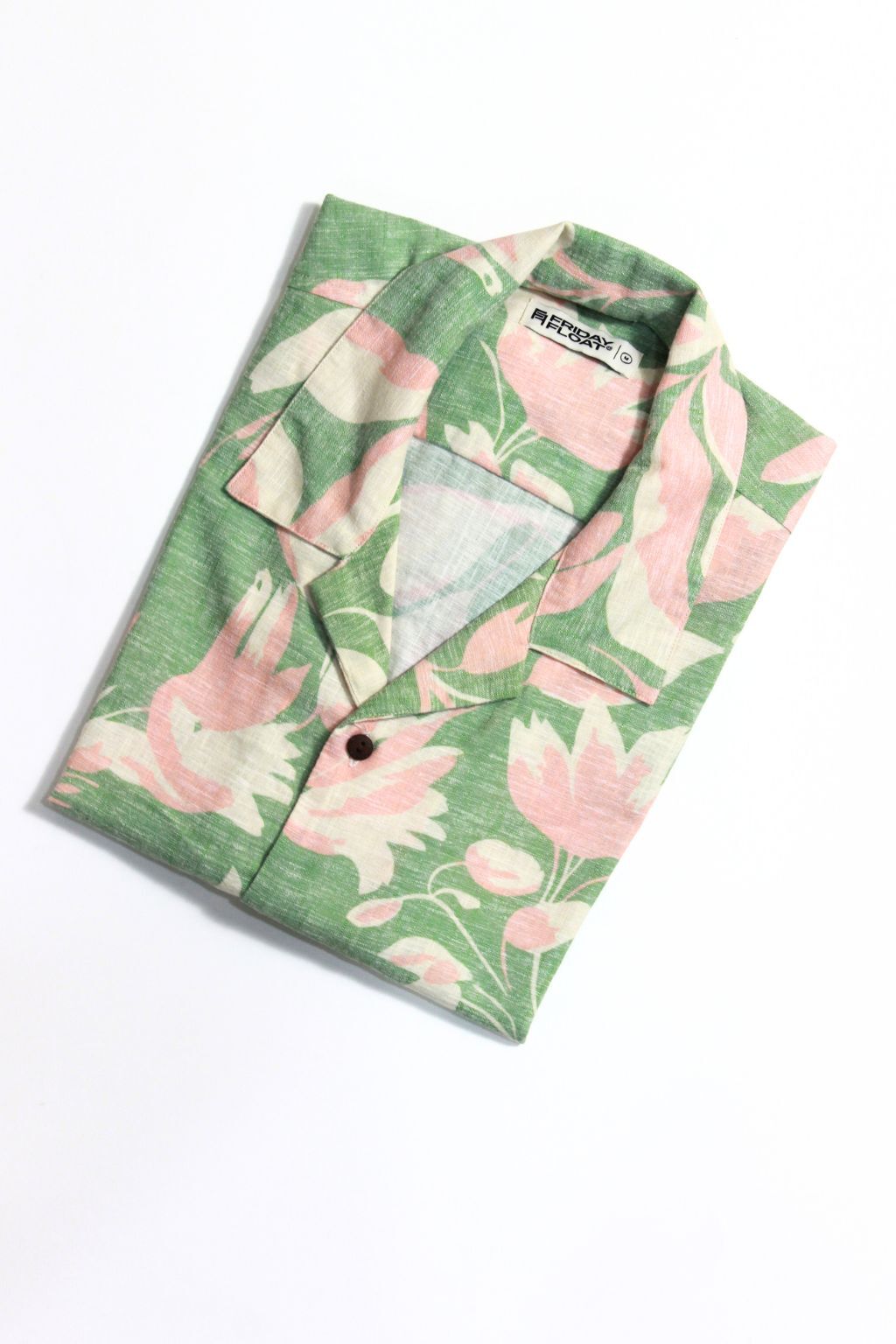 Friday Float Green Floral Cuban Collar Shirt - Image 5