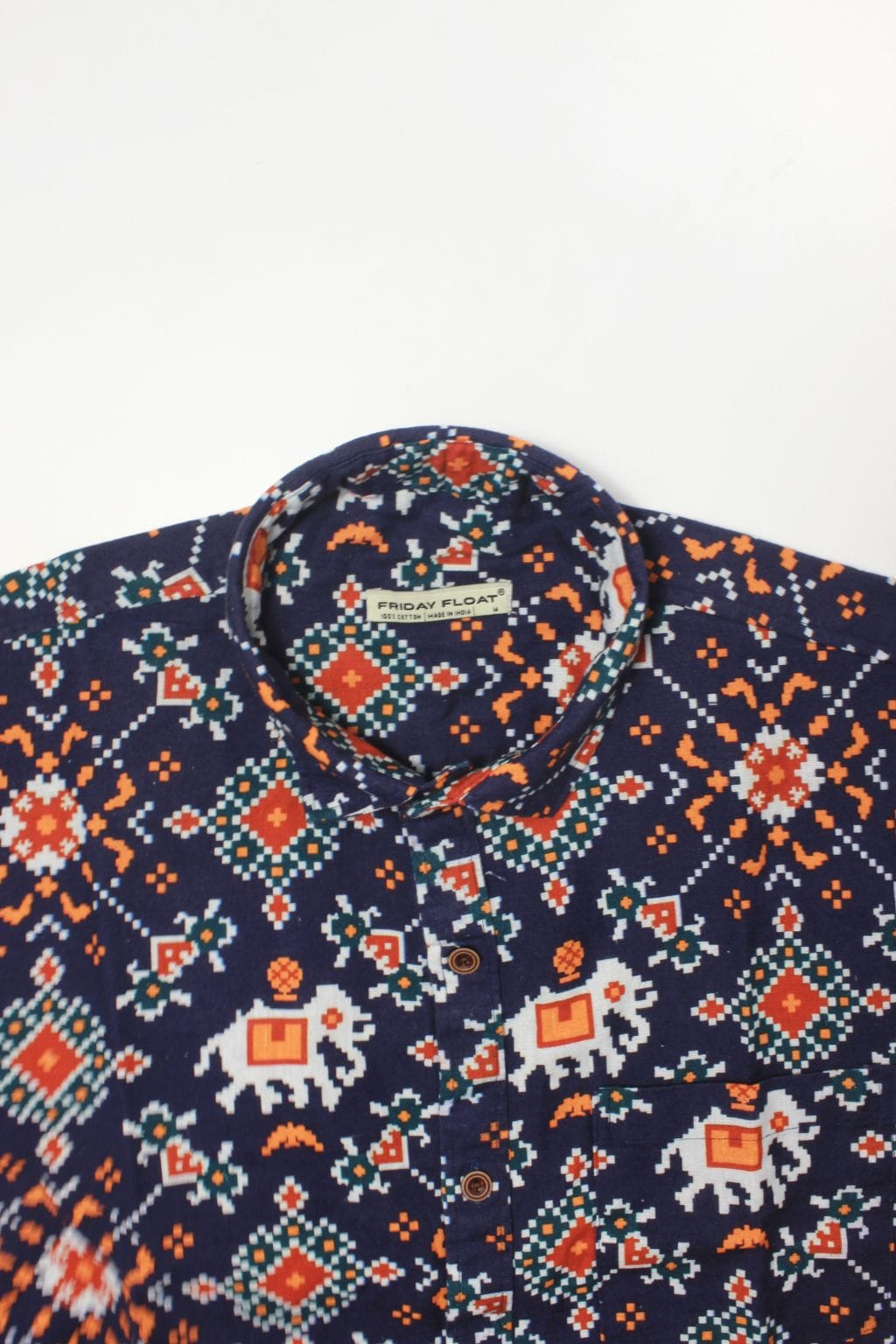 Ethnic Fusion Elephant Print Shirt