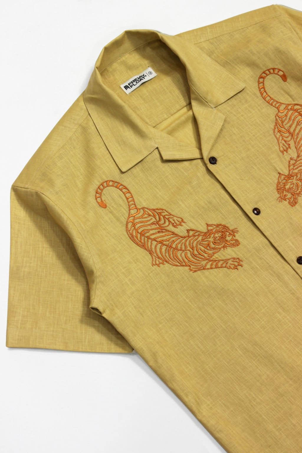 Tiger Embroidery Half Sleeve Shirt for Men - Image 3